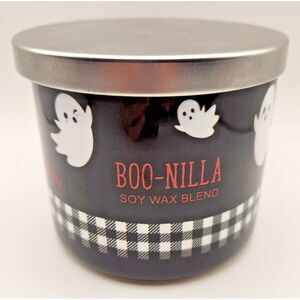 At‎ Home by Mirabeau 14 oz Soy Wax Blend 3 Wick Candle Boo-Nilla